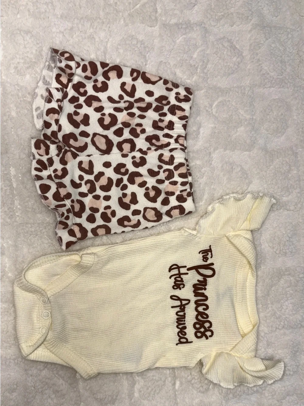 Cream and Leopard Baby Outfit